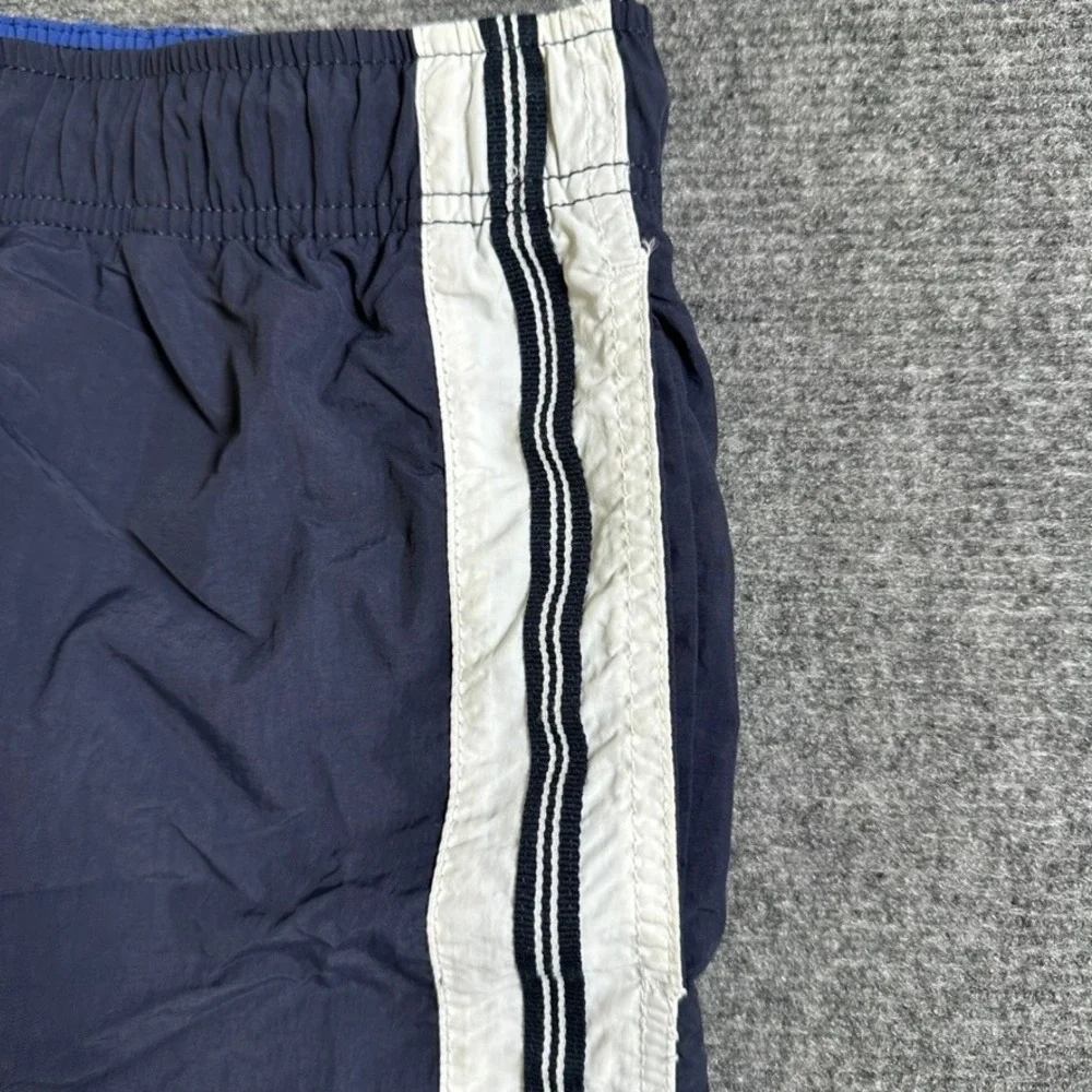 Nautica Mens Navy Blue Striped Swim Trunks Mesh Lined Board Shorts Size M